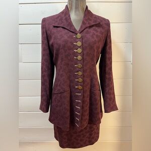 BARBARA COOL – Burgundy Two-Piece Suit Set – Size S